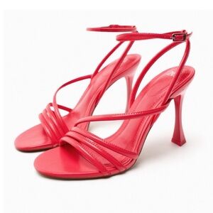 NWT ZARA Red Strappy Heels